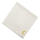 BYFT Iris Embroidered For You Face Towel 33 x 33 Cm 600 Gsm White 100% Cotton Letter &quot;C&quot; Gold Thread Set of 06