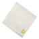 BYFT Iris Embroidered For You Face Towel 33 x 33 Cm 600 Gsm White 100% Cotton Letter "D" Gold Thread Set of 06