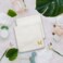 BYFT Iris Embroidered For You Face Towel 33 x 33 Cm 600 Gsm White 100% Cotton Letter "M" Gold Thread Set of 06