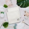 BYFT Iris Embroidered For You Face Towel 33 x 33 Cm 600 Gsm White 100% Cotton Letter "M" Silver Thread Set of 06