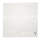BYFT Iris Embroidered For You Face Towel 33 x 33 Cm 600 Gsm White 100% Cotton Letter &quot;V&quot; Silver Thread Set of 06
