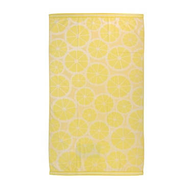 BYFT Mimosa Beach Towel 86 x 162 Cm 390 Gsm Lemon 100% Cotton Set of 01