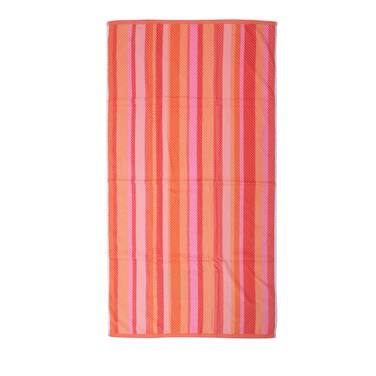 BYFT Mimosa Beach Towel 86 x 162 Cm 390 Gsm Warm Stripe 100% Cotton Set of 01
