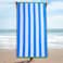 BYFT Mimosa Beach Towel 86 x 162 Cm 390 Gsm White &amp; Light Blue Cool Stripe 100% Cotton Set of 01