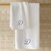 BYFT Iris Embroidered For You Bath Towel 70 x 140 Cm 600 Gsm White 100% Cotton Letter "D" Silver Thread Set of 01
