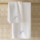 BYFT Iris Embroidered For You Bath Towel 70 x 140 Cm 600 Gsm White 100% Cotton Letter "P" Silver Thread Set of 01