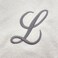BYFT Iris Embroidered For You Hand Towel 50 x 80 Cm Bath Towel 70 x 140 Cm 600 Gsm White 100% Cotton Letter &quot;L&quot; Silver Thread Set of 02