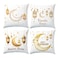 BYFT Golden Ramadan Lantern and Moon Pattern Pillow Covers 45 x 45 Cm, Polyester, Set of 04 Pcs