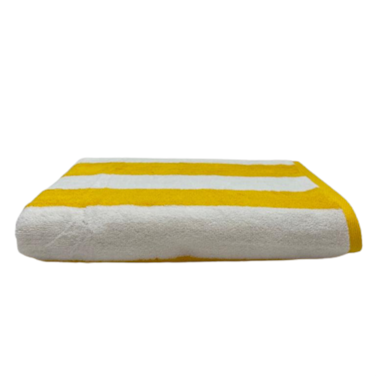 BYFT Petunia Beach Towel 90 x 180 Cm 600 Gsm Yellow &amp; White Stripe 100% Cotton Set of 01