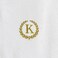 BYFT Iris Embroidered For You Hand Towel 50 x 80 Cm Bath Towel 70 x 140 Cm 600 Gsm White 100% Cotton Letter "K" Gold Thread Set of 02