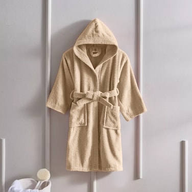 Daffodil (Beige) Premium 6 Year Kids Hooded Bathrobe Terry Cotton, Highly Absorbent and Quick dry, Hotel and Spa Quality Bathrobe for Boy and Girl-400 Gsm