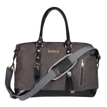Mounthood Duffel Bag For Men And Women &ndash; Premium Quality Long Lasting Canvas With Faux Leather &ndash; Polaris - Dark Grey