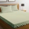 BYFT Tulip (Cream) King Size Fitted Sheet and Pillow Covers with 1 cm Satin Stripe (Set of 3 Pcs) 100% Cotton, Soft and Luxurious Hotel Quality Bed linen-300 TC