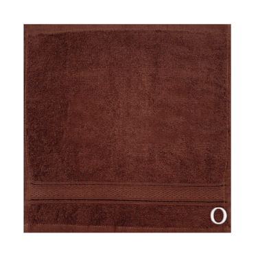 BYFT Daffodil Face Towel 30 x 30 Cm 500 Gsm Brown Stripe Diamond Dobby 100% Cotton Letter "O" White Thread Set of 06