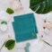 BYFT Daffodil Face Towel 30 x 30 Cm 500 Gsm Turquoise Blue Stripe Diamond Dobby 100% Cotton Letter "S" Gold Thread Set of 06