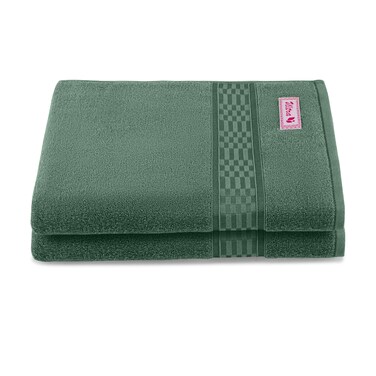 BYFT Home Ultra Bath Towel 70 x 140 Cm 550 Gsm Green 100% Cotton Set of 02