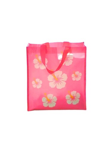 FREDS SWIM ACADEMY Hibiscus Flower Design Beach Bag-Pink-Small