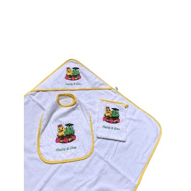 FREDS SWIM ACADEMY FREDDY &amp; GINA hooded towel (White)