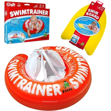 FREDS SWIM ACADEMY Red Swim Tube &amp; Yellow Swimboard Set of 02