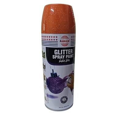 Asmaco Glitter Spray Paint - Red - 400 Ml - Set of 01