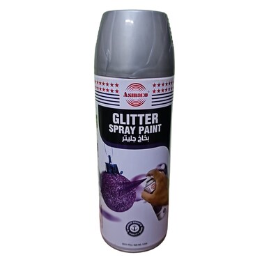 Asmaco Glitter Spray Paint - Silver - 400 Ml - Set of 01