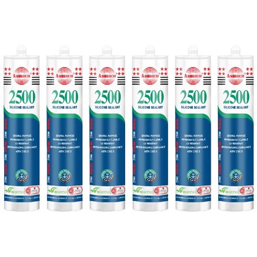 Asmaco 2500 Silicone Sealant - Black - 280 Ml - Set of 06