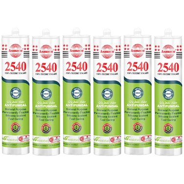 Asmaco 2540 Silicone Sealant - Brown - 280 Ml - Set of 06