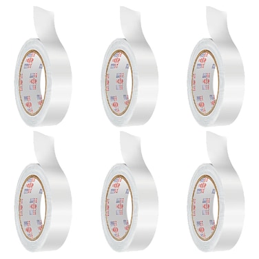 Asmaco Double Side Cloth Carpet Tape - White - 48 Mm x 15 Mtr - Set of 06