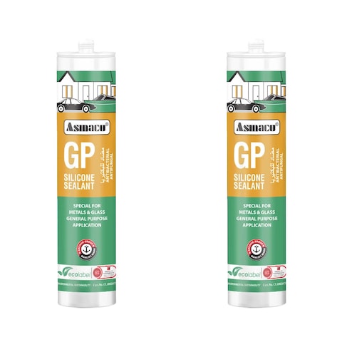 Asmaco Gp Silicone Sealant - White - 280 Ml - Set of 02