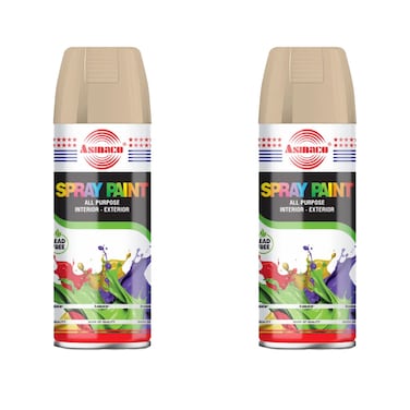 Asmaco Spray Paint - Beige - 400 Ml - Set of 02
