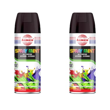 Asmaco Spray Paint - Black - 400 Ml - Set of 02