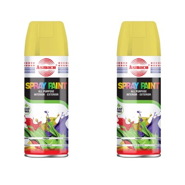 Asmaco Spray Paint - Canary Yellow - 400 Ml - Set of 02