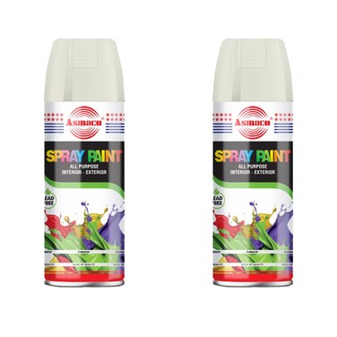 Asmaco Spray Paint - Cream - 400 Ml - Set of 02