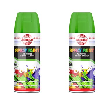 Asmaco Spray Paint - Fluorescent Green - 400 Ml - Set of 02