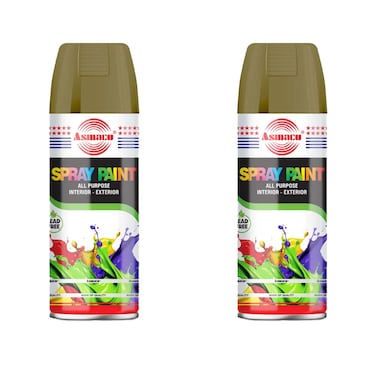 Asmaco Spray Paint - Gold - 400 Ml - Set of 02