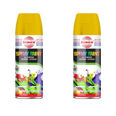 Asmaco Spray Paint - Honey Yellow - 400 Ml - Set of 02