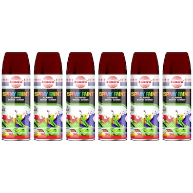 Asmaco Spray Paint - Maroon - 400 Ml - Set of 06