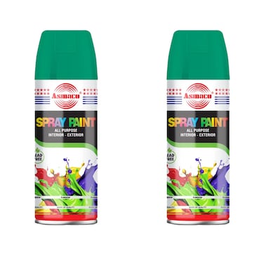 Asmaco Spray Paint - Olive Green - 400 Ml - Set of 02