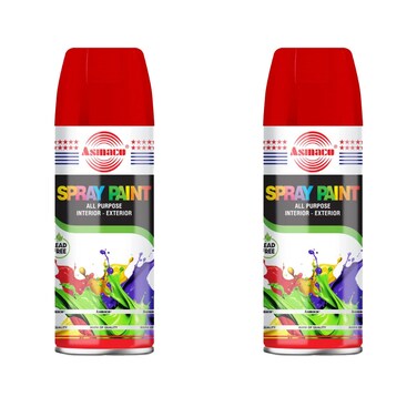 Asmaco Spray Paint - Signal Red - 400 Ml - Set of 02