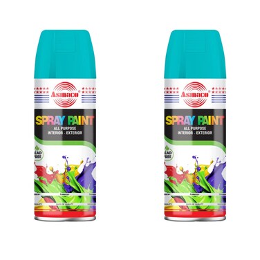 Asmaco Spray Paint - Water Blue - 400 Ml - Set of 02