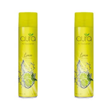 Aura Air Freshener Regular - Lemon - 300 Ml - Set of 02