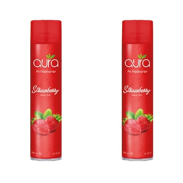 Aura Air Freshener Regular - Strawberry - 300 Ml - Set of 02