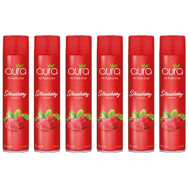 Aura Air Freshener Regular - Strawberry - 300 Ml - Set of 06