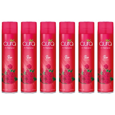 Aura Air Freshener Regular - Rose - 300 Ml - Set of 06