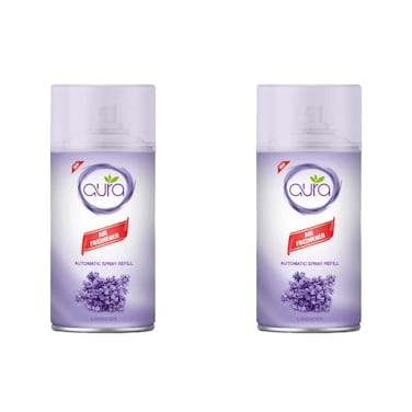 Aura Auto Spray Air Freshner - Lavender - 250 Ml - Set of 02