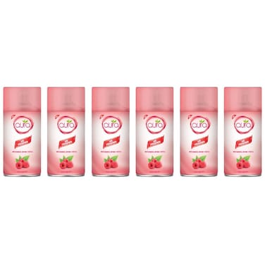 Aura Auto Spray Air Freshner - Rasberry - 250 Ml - Set of 06