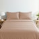 BYFT Home Design King 1 Flat Sheet (240 x 260 Cm) 2 Pillow Cover (50 x 75 Cm) Taupe 100% Cotton - Set of 3