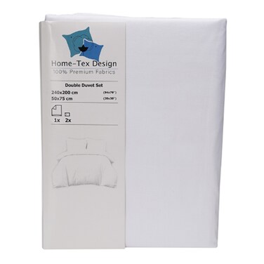 BYFT Home Design King Duvet Cover (240 x 200 Cm) 2 Pillow Cover (50 x 75 Cm) White Optical 100% Cotton - Set of 3