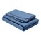 BYFT Home Design King Flat Sheet (240 x 260 Cm) 2 Pillow Cover (50 x 75 Cm) Blue Dyed 100% Cotton- Set of 3