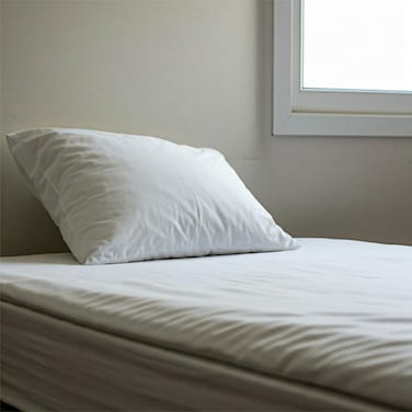 BYFT Home Design Single Flat Sheet (150 x 260 Cm) 1 Pillow Cover (50 x 75 Cm) White 100% Cotton- Set of 2